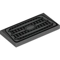 Tile 2 x 4 with Silver Car Grille Print