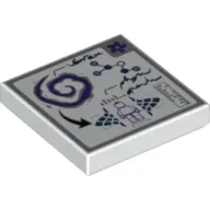 Tile 2 x 2 with Minifigure, Arrow, Ruler and Molecule (Brainstein's Classified Notes) Print