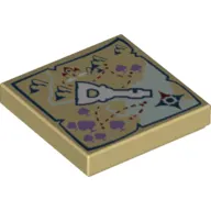 Tile 2 x 2 with Elven Key Map Print