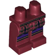 Hips and Dark Red Legs with Copper Trim Samurai Leg Armor over Dark Purple Robe Print