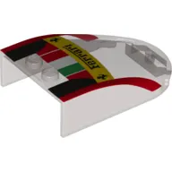 Windscreen 6 x 4 x 1 Curved with 'Ferrari', Italian Flag and Black and Red Print