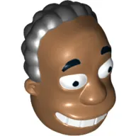Minifig Head Special, Simpsons, Dr. Hibbert with Black Hair Print