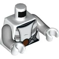 Torso Robe with Reddish Brown Belt Buckle Print (Asajj Ventress), Light Bluish Gray Arms, White Hands