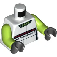 Torso Racing Jacket with 'Porsche Motorsport' Print, Lime Arms, Black Hands