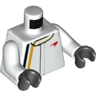 Torso Racing Jacket with Red McLaren Logo Print, White Arms, Black Hands