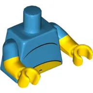 Torso, Dual Molded Arms, Bare Midriff Print, Dark Azure Sleeves Pattern, Yellow Arms and Hands
