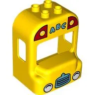 Duplo Bus Front with Headlights, Grille and 'ABC' Print
