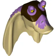 Minifig Head Special, Gungan with Medium Lavender Top Print