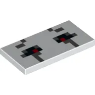 Tile 2 x 4 Pixels for Minecraft Ghast Open Eyes with 2 Red Squares Print