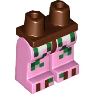Hips and Bright Pink Legs with Pixelated Green, White, Brown, Dark Green Squares