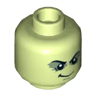 Minifig Head Lloyd (Possessed) / Morro, Bushy Eyebrows, Shadowed Eyelids, White Pupils, Smirk Print