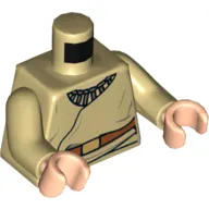 Torso Robe with Necklace and Belt with Gold Buckle Print, Tan Arms, Light Nougat Hands