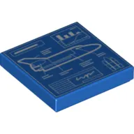 Tile 2 x 2 with Space Shuttle Blueprint Print