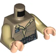 Torso Jacket with Tan Shirt, Dark Bluish Gray Belt Print (Leia), Tan Arms, Light Nougat Hands