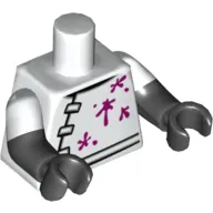 Torso, Dual Molded Arms, Lab Coat with Magenta Stains Print, White Sleeves Pattern, Black Arms and Hands