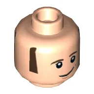 Minifig Head Howard Wolowitz, Brown Sideburns, Lopsided Smile, Open Smile Print