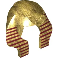 Headdress Nemes (Mummy) with Stud, Dark Red Stripes Thin Print