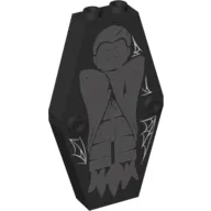 Coffin 2 x 4 x 6 Lid with Light Bluish Gray Vampire and White Cobwebs Print