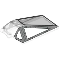 Windscreen 8 x 4 x 2 with Handle and 2 Studs with Silver Cockpit Window Frames with Rivets Print