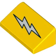 Brick Sloped 30° 1 x 2 x 2/3 with Lightning Bolt Print