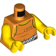 Torso Tank Top with White Shirt Tied Around Waist, Prisoner Number '92116' Print, Yellow Arms and Hands