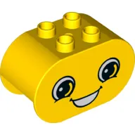 Duplo Brick 2 x 4 x 2 Rounded Ends Dual Sided with Happy / Angry Print