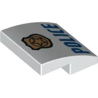 Brick Curved 2 x 2 x 2/3 with Badge and Blue 'POLICE' Text print