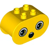 Duplo Brick 2 x 4 x 2 Rounded Ends Dual Sided with Shocked / Scared Print