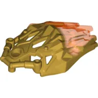 Large Figure Armor, Crystal with Marbled Trans-Neon Orange Pattern
