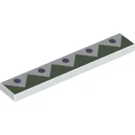 Tile 1 x 6 with Sand Green Edge Triangles and 5 Lavender Dots print