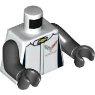 Torso Race Suit Yellow Chevrolet Logo / 'CORVETTE RACING' on Back print, Black Arms and Hands