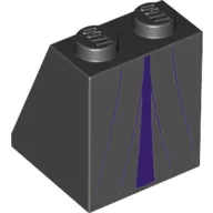 Brick Sloped 65° 2 x 2 x 2 with Bottom Tube - Robe with Dark Purple Inset and Folds print (Maleficent)