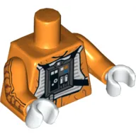Torso Rebel Pilot with Black Belt with Buckle on Back Print, Orange Arms with Jacket Print, White Hands