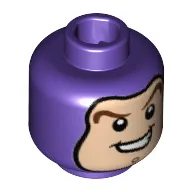 Minifig Head Buzz Lightyear, Balaclava, Dark Brown Curved Eyebrows, Chin Dimple, Open Mouth Smile print