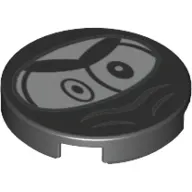 Tile Round 2 x 2 with Bottom Stud Holder with Ninja Nixel Face Print