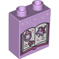 Duplo Brick 1 x 2 x 2, Book with Horse with Wings Print