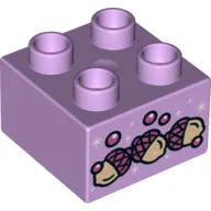 Duplo Brick 2 x 2 with Acorns Print