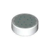 Tile Round 1 x 1 with Cookie with Light Aqua Frosting print