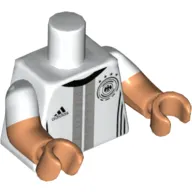 Torso, Dual Molded Arms, Adidas and DFB Logos / 'HUMMELS 5' Back Print, White Sleeves Pattern, Nougat Arms and Hands