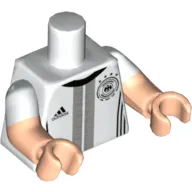 Torso, Dual Molded Arms, Adidas and DFB Logos / 'MUSTAFI 2' Back Print, White Sleeves Pattern, Light Nougat Arms and Hands
