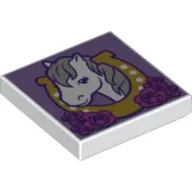Tile 2 x 2 with Stylised Friends Pony Head and Horseshoe Print