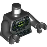 Torso Batman Logo in Lime Oval with Body Armor and Silver Belt Print, Black Arms and Hands
