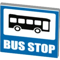 Road Sign Clip-on 2 x 2 Square With Blue Field, 'Bus Stop'