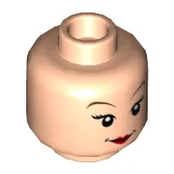 Minifig Head Tinker Bell, Brown Eyebrows, Eyelashes, Red Lips, Smile Print