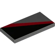 Tile 2 x 4 Right - Black Triangle Lower Left and Red Diagonal Stripe print