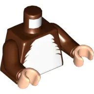 Torso White Fur Chest print, Reddish Brown Arms, Light Nougat Hands