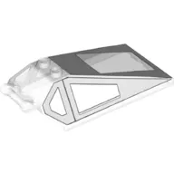 Windscreen 8 x 4 x 2 with Handle and 2 Studs with White Cockpit Print