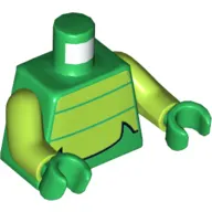 Torso Lime Reptile Stomach Print, Lime Arms, Green Hands
