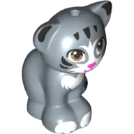 Animal, Cat, Sitting with Medium Nougat Eyes, Dark Pink Nose and Black and White Patches (Chico) Print