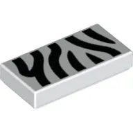 Tile 1 x 2 with Zebra Stripes Print